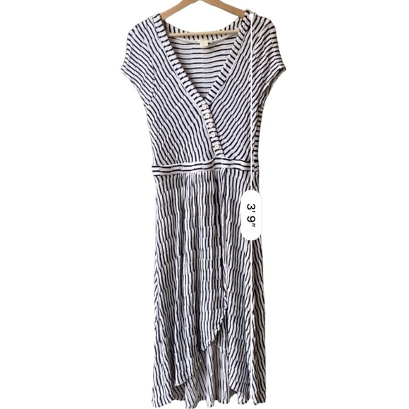 Anthropologie Paladino Maeve blue/ black and white midi stripped dress size S - Picture 9 of 13